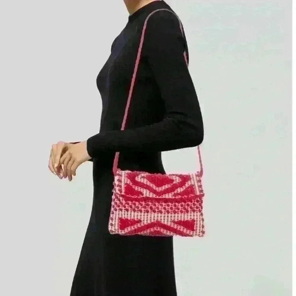 Antonello Red and White Clutch. Comes with red strap. - Picture 1 of 9